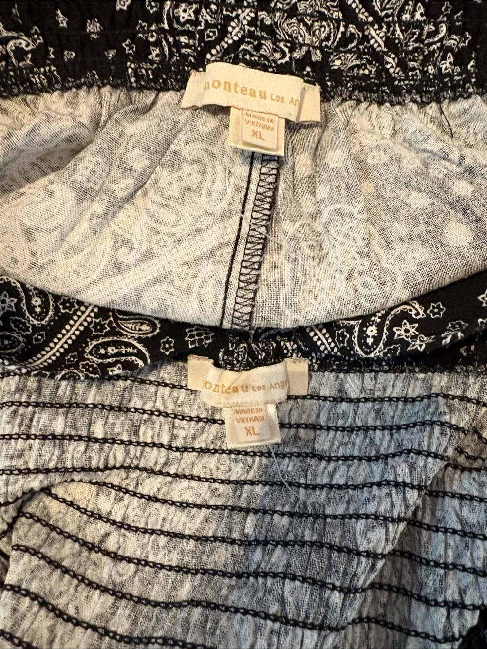 Black & White Paisley Crop Top and Pants Set